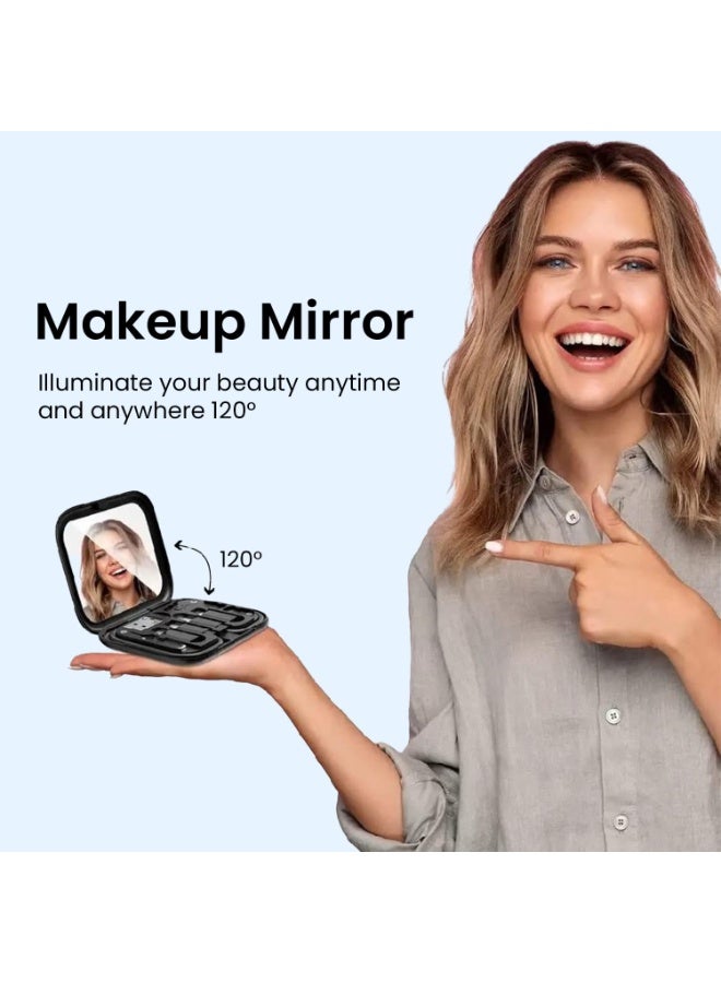 بورترونيكس Portronics Snapcase 60W Multifunctional Fast Charging Data Cable Kit, Conversion Set USB A & Type C to Male Micro/Type C/Lightning,Data Transfer,Sim Storage,Sim Eject Pin,Pocket Mirror,Phone Holder - Image 4